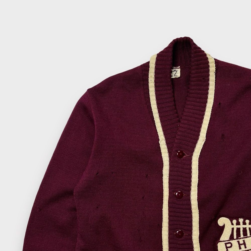 Vtg Florence Knitting Mills Letterman Sweater, College Varsity, 100% Wool, Band - Picture 4 of 8